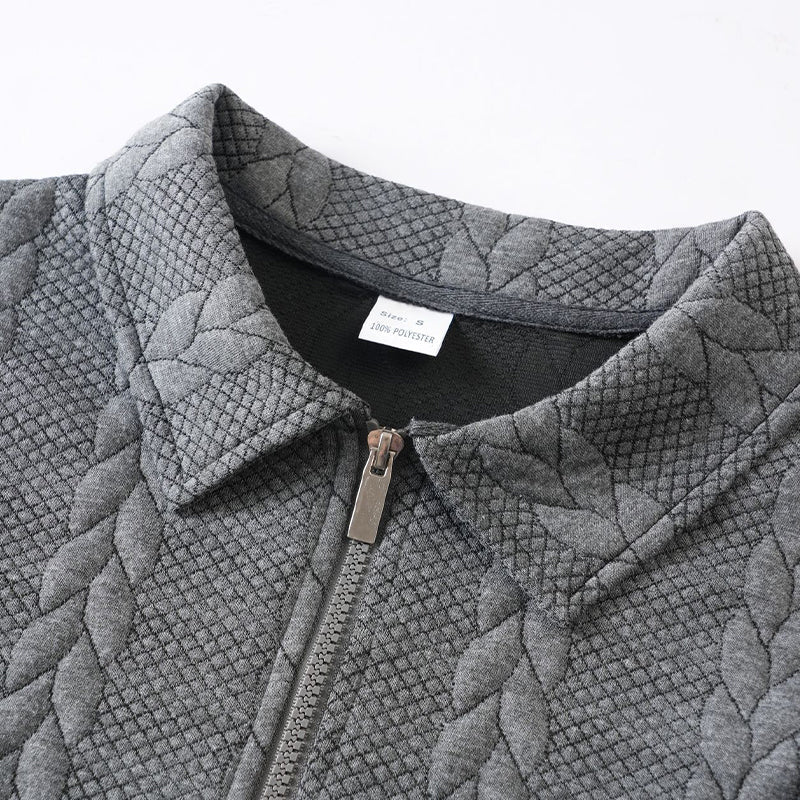 🎉 Neujahrsgeschenk – 50% RABATT!👕Klassischer Zopfmuster-Herrenpullover mit Halbreißverschluss: Reverskragen & Weiches Material – Zeitlos lässig für jeden Anlass!