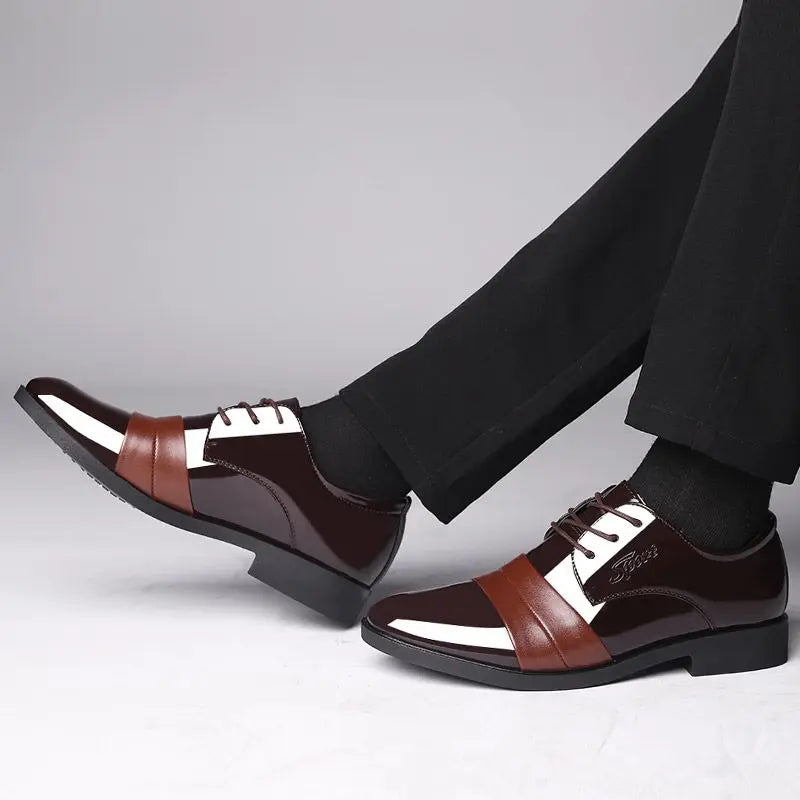 Scarpe Eleganti Uomo – Pelle Lucida, Punta Luminosa, Casual e Business