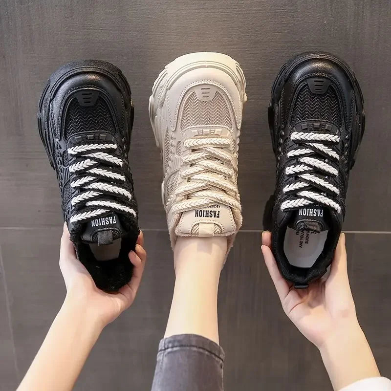 Sneakers Donna – Punta Tonda, Suola Alta, Comode e Sportive