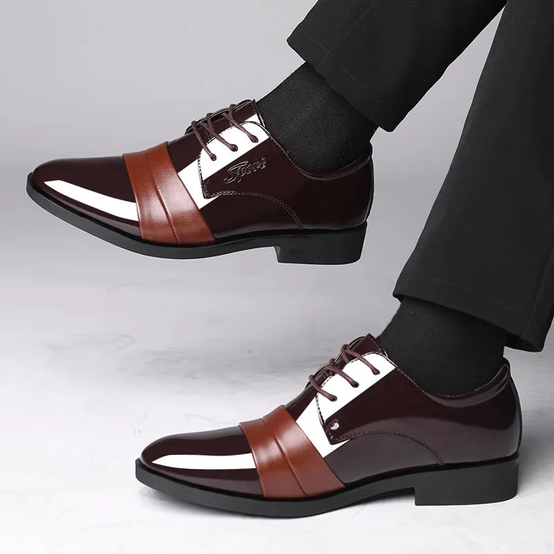 Scarpe Eleganti Uomo – Pelle Lucida, Punta Luminosa, Casual e Business