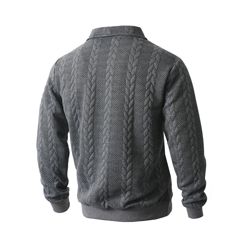 🎉 Neujahrsgeschenk – 50% RABATT!👕Klassischer Zopfmuster-Herrenpullover mit Halbreißverschluss: Reverskragen & Weiches Material – Zeitlos lässig für jeden Anlass!