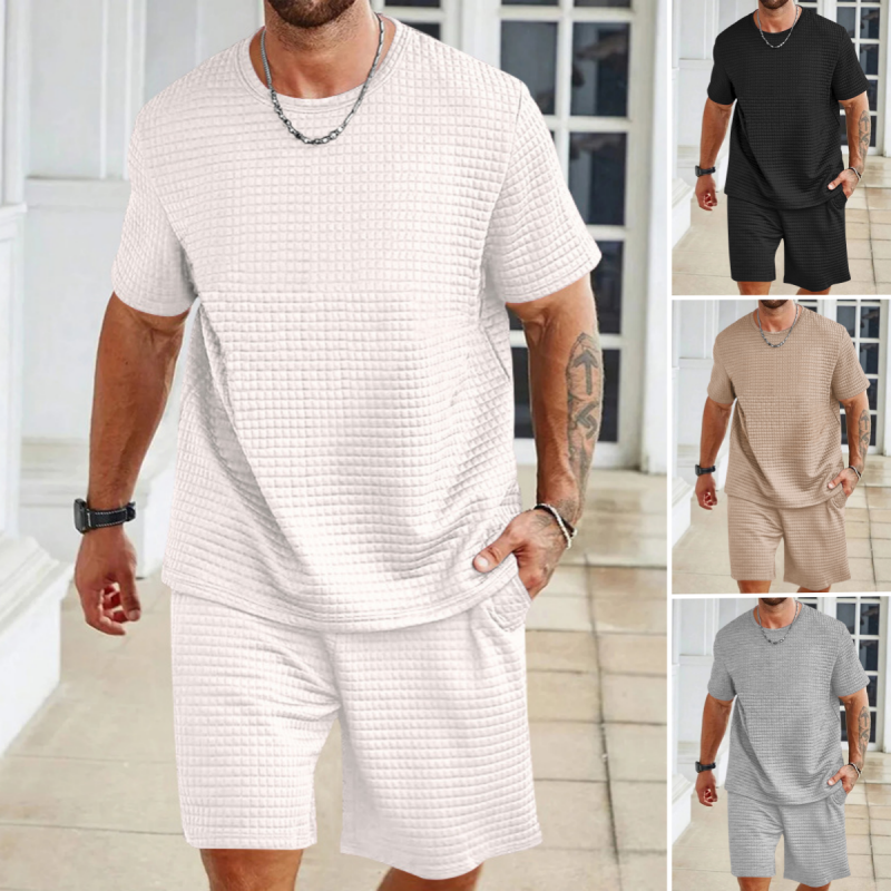 🎁Herren zweiteiliges Sport- und Freizeit-Set in einfarbigem Design🎁