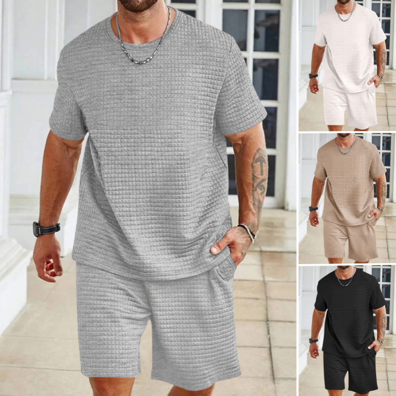 🎁Herren zweiteiliges Sport- und Freizeit-Set in einfarbigem Design🎁