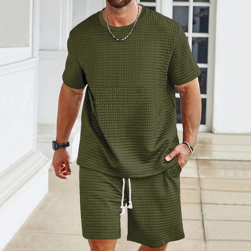 🎁Herren zweiteiliges Sport- und Freizeit-Set in einfarbigem Design🎁