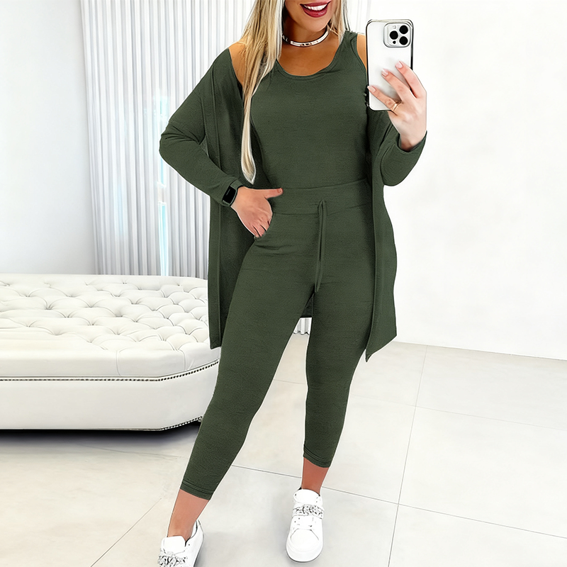💜 LETZTER TAG DER AKTION – 50 % RABATT 💜Damen lässiges und stilvolles 3-teiliges Set